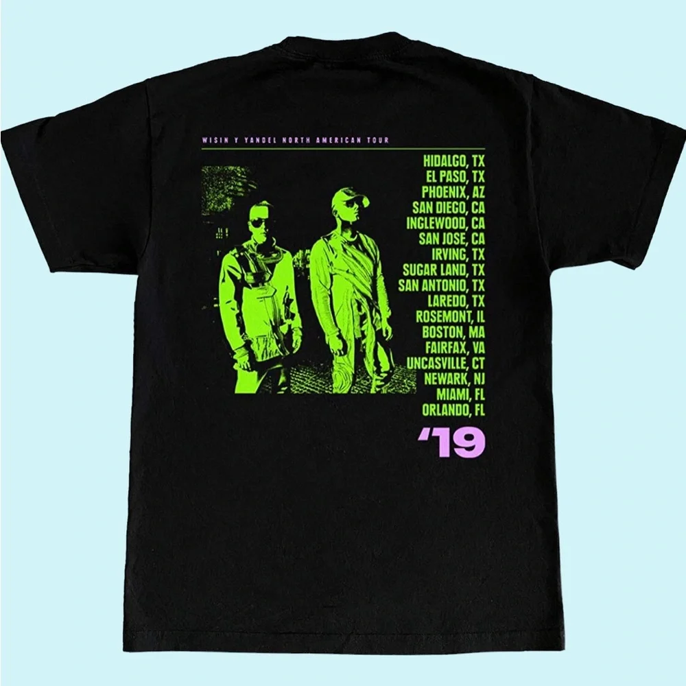 Wisin & Y Yandel Concert Tour Tee Short Sleeve Reggaeton T-Shirt Size XL NEW - Picture 3 of 6
